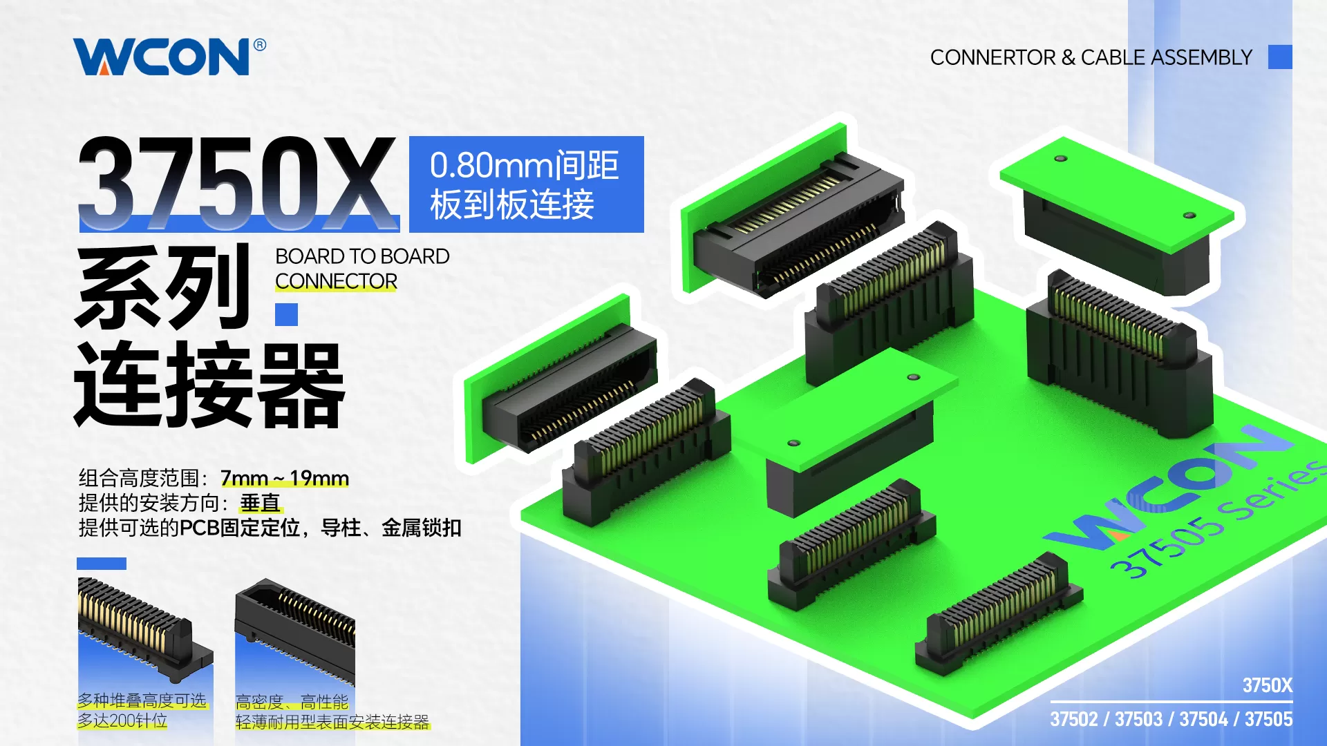 3750X系列双排板到板连接器：56Gbps高速工业级精密连接解决方案